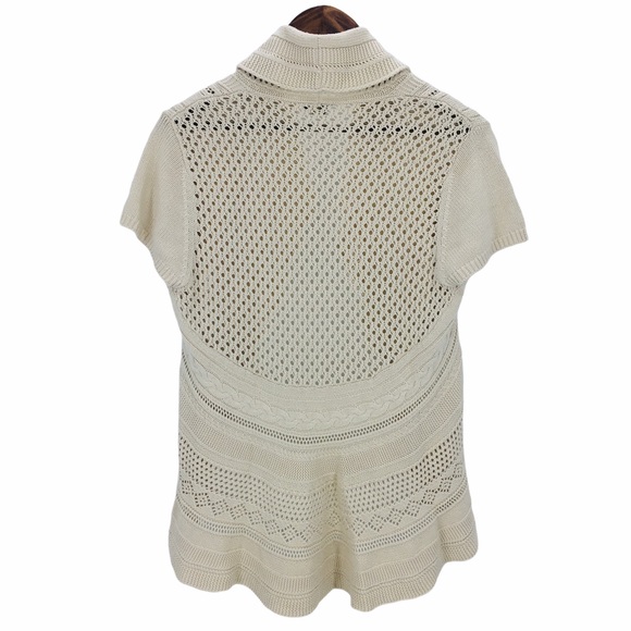 DENVER HAYES Cream Short SleeveKnit Cardigan - Picture 2 of 8